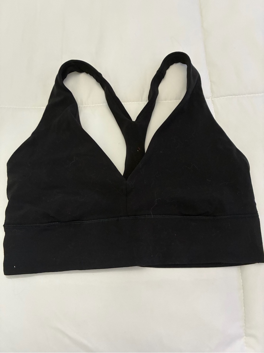 Athleta Black V-Neck Racerback Sports Bra